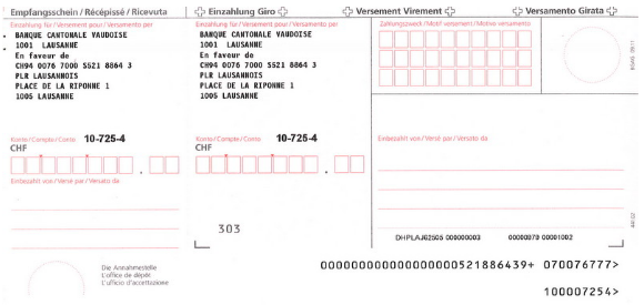Bulletin de versement